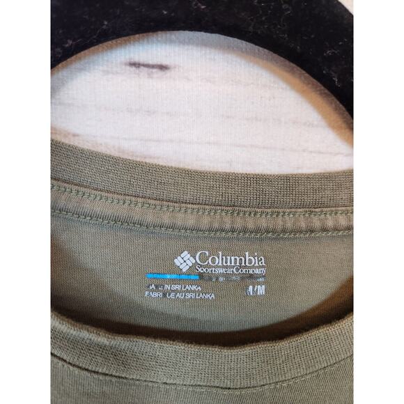 Columbia Men's Green Park Long Sleeve Color Block Camouflage T-Shirt Size M - Picture 3 of 6